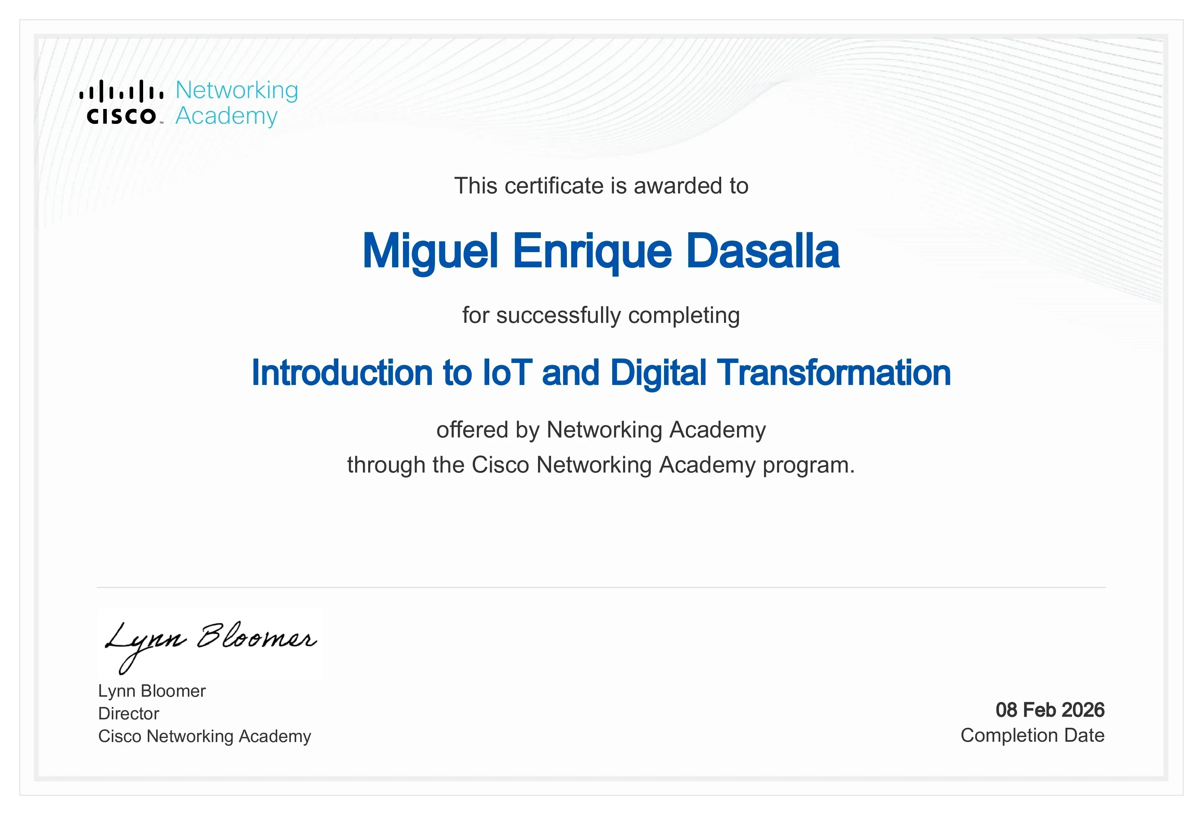 Introduction to IoT certificate preview